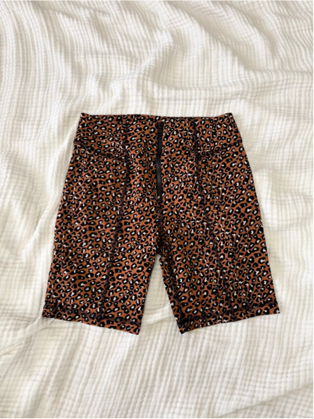 Women's Free People Brown Black Leopard Print Bike Shorts S Rayon